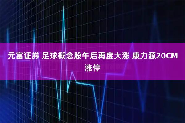 元富证券 足球概念股午后再度大涨 康力源20CM涨停