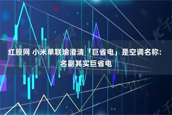 红股网 小米单联瑜澄清「巨省电」是空调名称: 名副其实巨省电