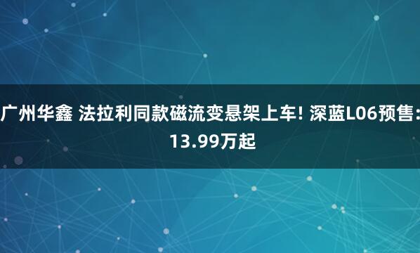 广州华鑫 法拉利同款磁流变悬架上车! 深蓝L06预售: 13.99万起
