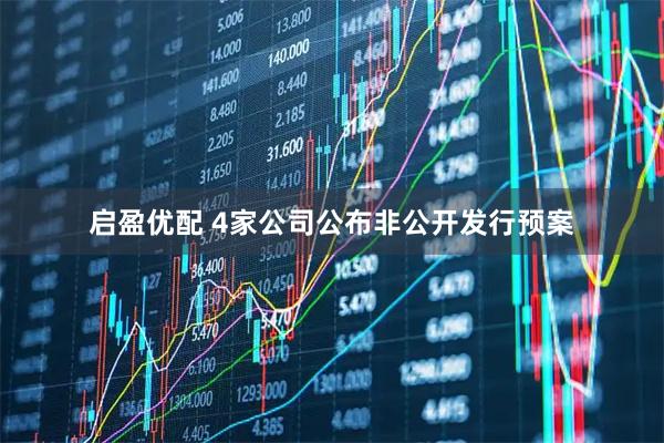 启盈优配 4家公司公布非公开发行预案